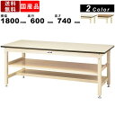 作業台 ワークテーブル 耐荷重800kg SVM-1860TS1 高さ740mm 固定式 中間棚付き 半面棚板付き メラミン天板 作業机 中軽量作業用 オフィス 学校 事務所 棚ピッチ25mm 木目調 アイボリー 角型天板 多目的テーブル 机 つくえ 台(3)