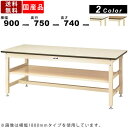 作業台 ワークテーブル 耐荷重800kg SVM-975S2 高さ740mm 固定式 基本形 中間棚付き メラミン天板 作業デスク ワークデスク 作業机 オフィス家具 天板カラー2色 棚ピッチ25mm 可動棚付き 工場 倉庫 作業場 オフィスデスク 角型