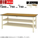 作業台 ワークテーブル 耐荷重300kg SWP-1275TTS2 高さ740mm 固定式 中間棚付き 全面棚板付き ポリエステル天板 オフィスデスク 作業スペース ワークスペース シンプル 多目的デスク 軽作業 PC作業 アイボリー 木目調 ヤマキン