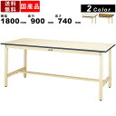 作業台 ワークテーブル 耐荷重300kg SWP-1890 高さ740mm 固定式 ポリエステル天板 作業テーブル 作業用テーブル 机 つくえ スチール製 作業スペース ワークスペース 軽作業 座り作業 アイボリー 木目調 スクエア天板 軽量タイプ 国産(3)