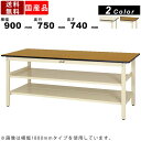 作業台 ワークテーブル 耐荷重300kg SWP-975TTS2 高さ740mm 固定式 中間棚付き 全面棚板付き ポリエステル天板 ワークデスク 作業デスク PCデスク スクエア天板 多目的デスク 塩ビソフトエッジ 天板カラー2色 業務用 ヤマテック
