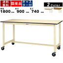 【店内全品ポイント2倍!!各種クーポン配布中】作業台 ワークテーブル 耐荷重160kg SWPC-1890 高さ740mm 移動式 基本形 ポリエステル天板 ゴムキャスター 作業テーブル 作業机 オフィス家具 工場 軽作業 座り作業 ス(3)