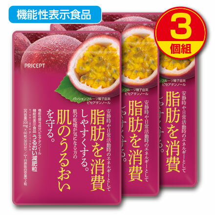 【新登場・送料無料】脂肪を消費しやすくする　肌のうるおいを守る うるおい減肥粒 機能性表示食品 【60粒30日分】（3個組）ピセアタンノール　パッションフルーツ種子エキス　美容　ダイエット　サプリ　健康食品