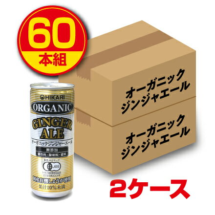 【新登場・送料無料】光食品 オーガニックジンジャーエール（250ml）60本 有機JAS認定（国産有機しょう..
