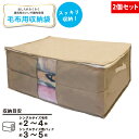 「毛布」 収納袋 2個セット 取っ手付き シングル ダブル クローゼット 押入れ 棚上 整理 整頓 コンパクト 透明 窓付き ケース ダブルファスナー 夏物 冬物 衣替え 掛け布団 ブランケット 保管 引っ越し 新生活 シンプル 送料無料