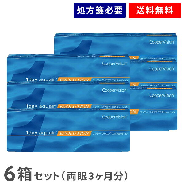 【送料無料】ワンデーアクエアエボリューション30枚 6箱セット（両眼3ヶ月分） / クーパービジョン / ワンデー / アクエア / エボリューション / 1日使い捨て / コンタクトレンズ / クリアレンズ 1dayタイプ