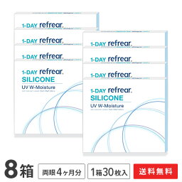 【送料無料】ワンデーリフレアシリコーンUV Wモイスチャー 30枚入 8箱セット 1日使い捨て（両眼4ヶ月分 / フロムアイズ / リフレア / 1dayタイプ / ワンデー / 1-DAY Refrear SILICONE UV W-Moisture / シリコンハイドロゲル）