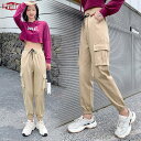 カーゴパンツ ジョガーパンツ ロングパンツ ボトムス レディース カジュアルパンツ ワークパンツ 着痩せ ポケット付き ダンス衣装 ヒップホップ