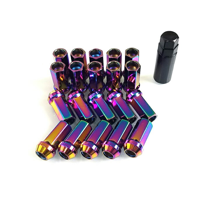 【AQMF+】スーパーロックナット44mmロング貫通タイプM12times;P1.25/M12times;P1.56色のカラー17HEXスチール製アダプター付属【PGAQ-SLN-LV】アキュームAQMホイールナットロックナット汎用品レッド/ブルー/ブラック/ゴールド/メッキ/マジョーラ