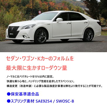 【BLACK SUS】 ダウンサス MAZDA LY3P MPV ターボ 2WD 保安基準適合品 ローダウン スプリング サスペンション 車高調 快適な乗り心地 ハンドリング性能 【PGFK-BSZ008】 ブラックサス マツダ エムピーブイ