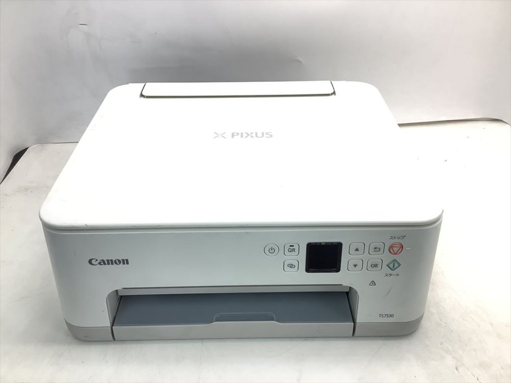 【中古】Canon プリンター A4インクジェット複合機 PIXUS TS7530 ホワイト 2021年モデル テレワーク向け 5色・独立型・対応インクBCI-300/301シリーズ