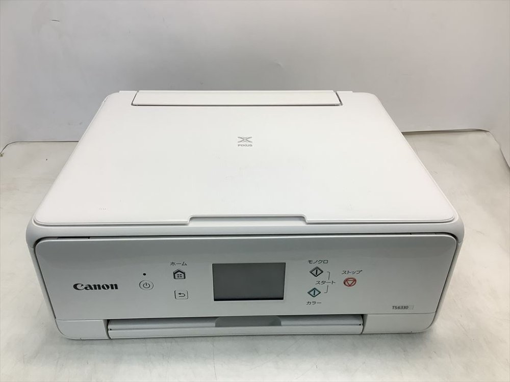 【中古】キヤノン Canon プリンター A4インクジェット複合機 PIXUS TS6330 ホワイト 2019年モデル 5色・独立型・対応インクBCI-380/381シリーズ