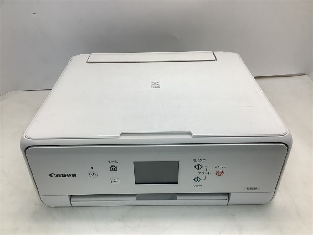 【中古】Canon プリンター A4インクジェット複合機 PIXUS TS6330 ホワイト 2019年モデル 5色・独立型・..