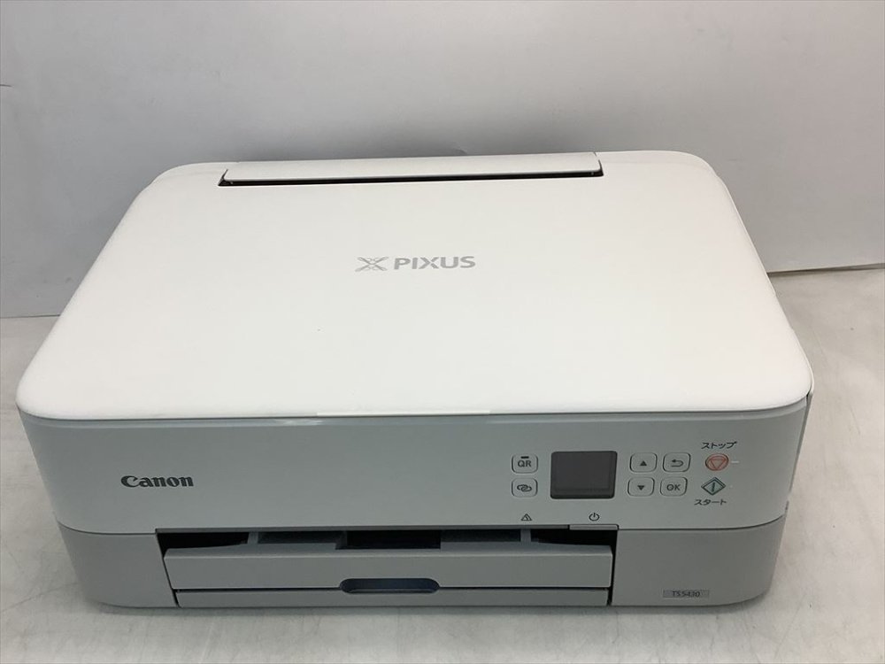 【中古】キヤノン Canon プリンター A4インクジェット複合機 PIXUS TS5430 ホワイト 2021年モデル テレ..