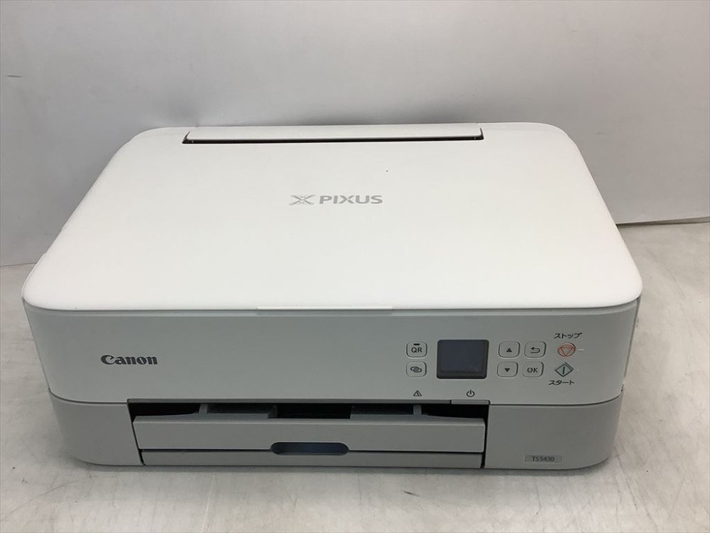 【中古】キヤノン Canon プリンター A4インクジェット複合機 PIXUS TS5430 ホワイト 2021年モデル テレ..
