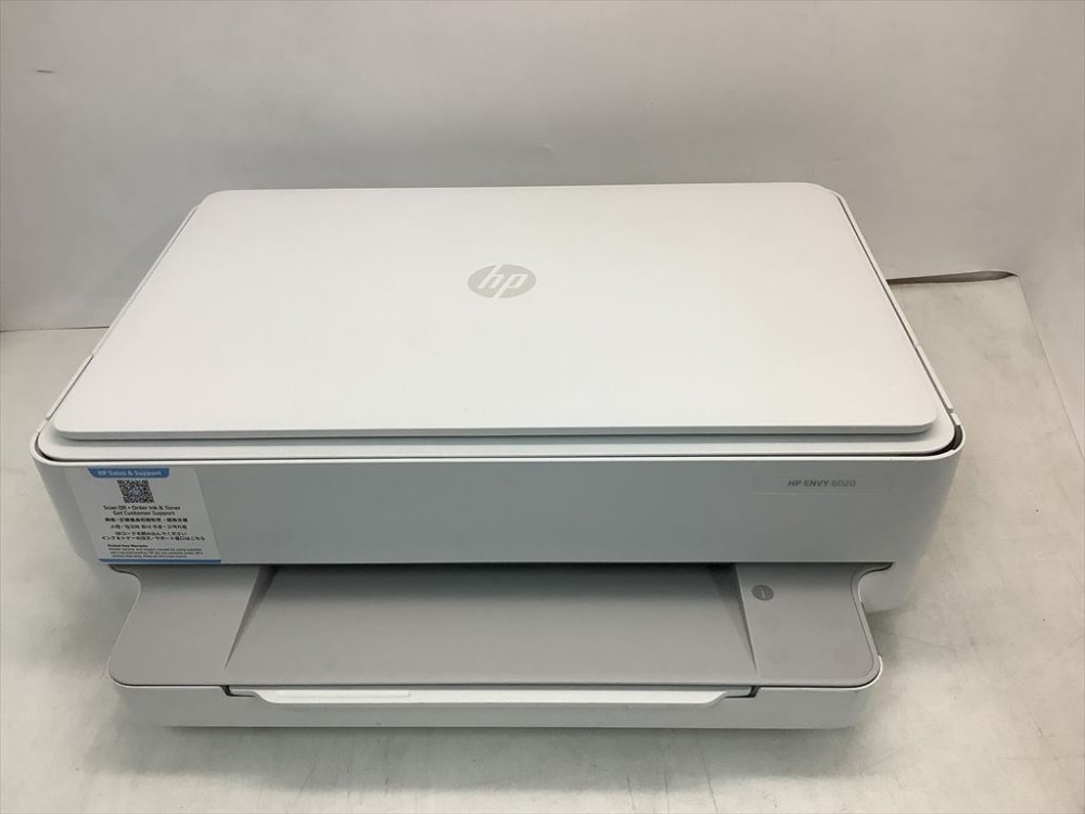 HP プリンター A4インクジェット複合機 ENVY 6020 ホワイト スマホ印刷 Wi-Fi対応 テレワーク（型番：7CZ37A#ABJ）