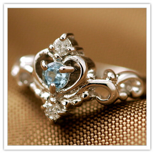 クラシカルな雰囲気が漂う シルバーベビーリング【友情の石11月ブルートパーズ】GLR-25-11【出産祝い】 xmas2009xmas　 【necklace】