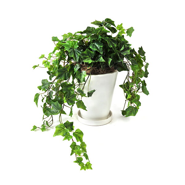 インテリア 人工植物 ギフト グリーンパーク 観葉植物 インテリア フェイク アーティフィシャルグリーン 人工 おしゃれ イミテーショングリーン インテリア フェイクグリーン 人工観葉植物 造花アイビー 皿付プランター H45cm フェイクグリーン Greenpark おしゃれ
