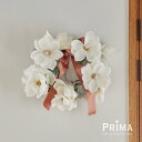【ポイントUP】【公式】Xmas 雪付きマグノリア リース 造花 フラワーアレンジメント | PRIMA フェイクフラワー インテリア ウォールフラワー フラワ...