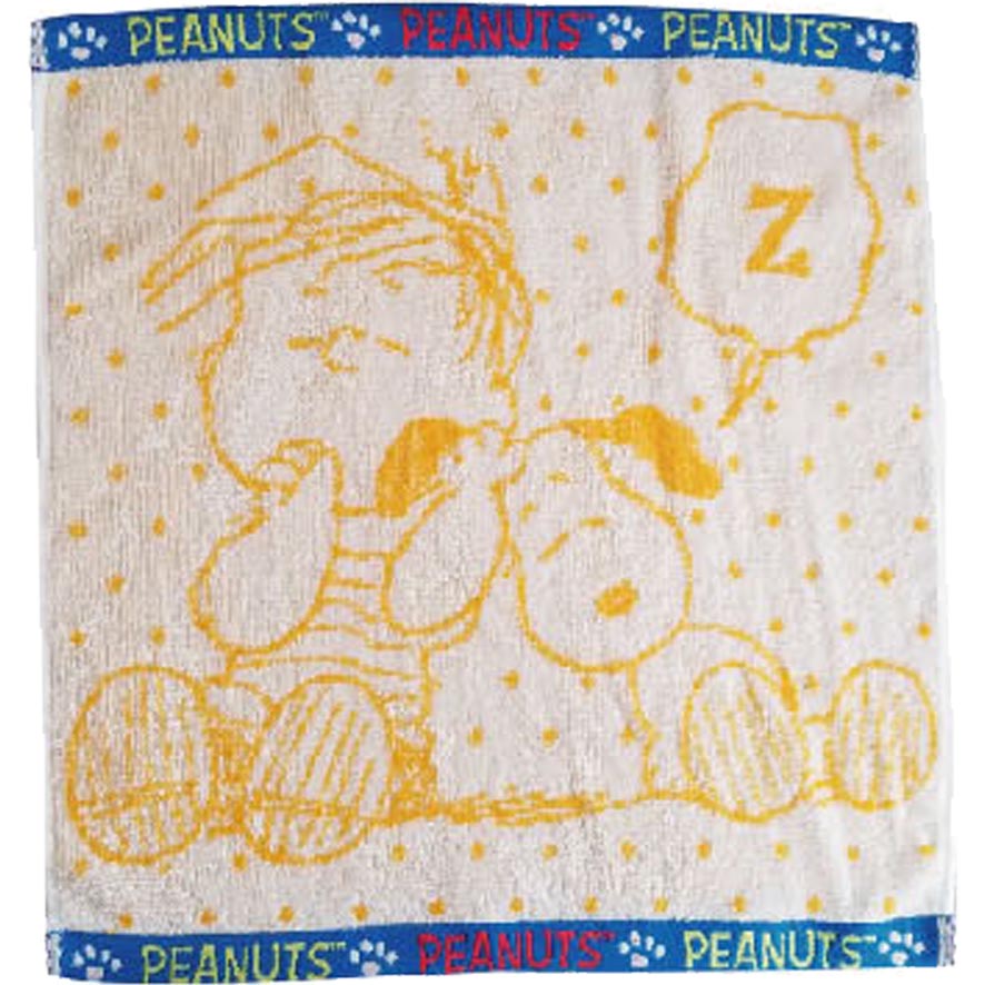 ジャガードヘムにｐｅａｎｕｔｓのロゴ入り ハンドタオル 安い かわいい スヌーピー グッズ キャラクター 入学 イエロー 入園 雑貨 豪華で新しい メール便可