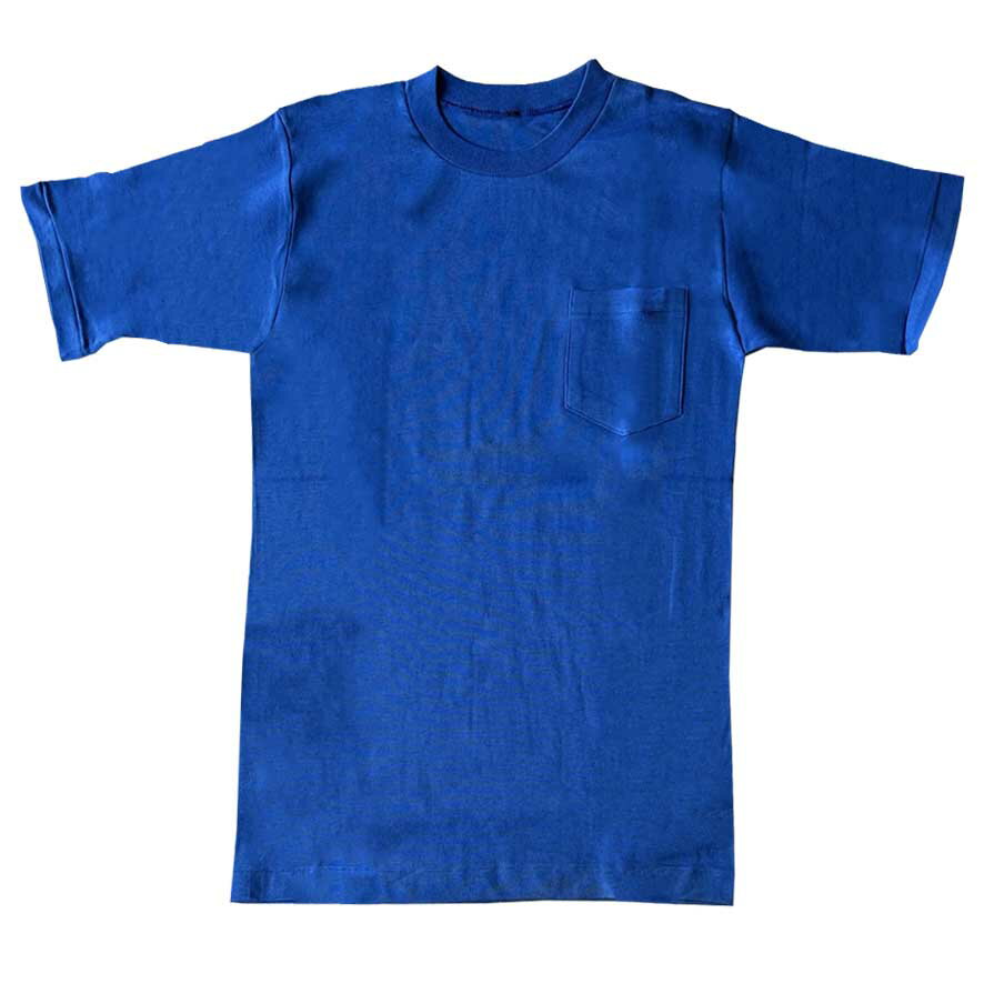 アウトレット 訳あり Tシャツ ポケット付き ブルー 青 無地 安い 半袖 メール便可