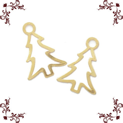 カン付き クリスマスツリーパーツ No.17 (2ヶ入)　 kp-809 チャーム 冬 金 クリスマス ピアス ネックレス チャーム ハンドメイド 手芸材料 金属パーツ 手作り アクセサリー パーツ 金具 PRIMA LUCE プリマルーチェ