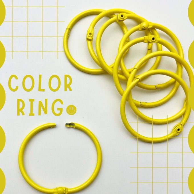 【 カラー リング 1個 】 カードリング43mm 接続 パーツ 推し活 推し色 カラフル 黄色 紫 白 水色 青 オレンジ 緑 黒 赤 ピンク ホルダー まとめる 束ねる キーホルダー ストラップ 金具 アクセサリー PRIMA LUCE PLUS