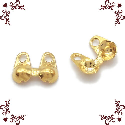 Vカップ 2.3mm ボールチェーン留め（10ヶ入）　　ボールチェーン用エンドパーツ 留め金具 端処理 ハンドメイド アクセサリーパーツ 通し穴 手作り ハンドメイド 手芸材料 アクセサリー パーツ 金具 PRIMA LUCE PLUS プリマルーチェプラス