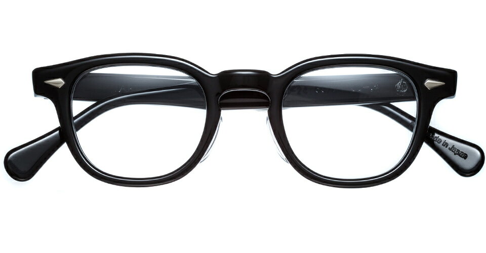 TART OPTICAL ARNEL(R)タート オプティカル アーネル　メンズメガネ Black 42/44/46/48 (JD-04-001) ヴィンテージ風 伊達メガネ サングラス 度付き用メガネ ケース付き 高級品 個性的 ジョニーデップ インテリジェンス 50年代モデル お洒落メガネ 渋い 伝統的 本物タート