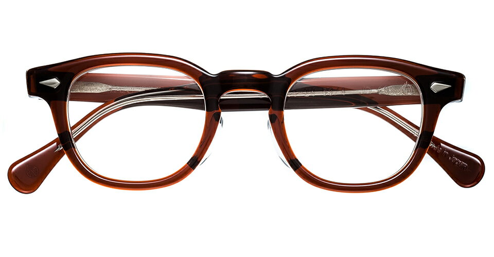 TART OPTICAL ARNEL(R)タート オプティカル アーネル メンズメガネ Brown clear 42/44/46/48 (JD-04-004) ヴィンテージ風 伊達メガネ サングラス 度付き用メガネ ケース付き 高級品 ジョニーデップ愛用 シークレットウインドウ 50年代モデル お洒落メガネ 伝統的 本物タート