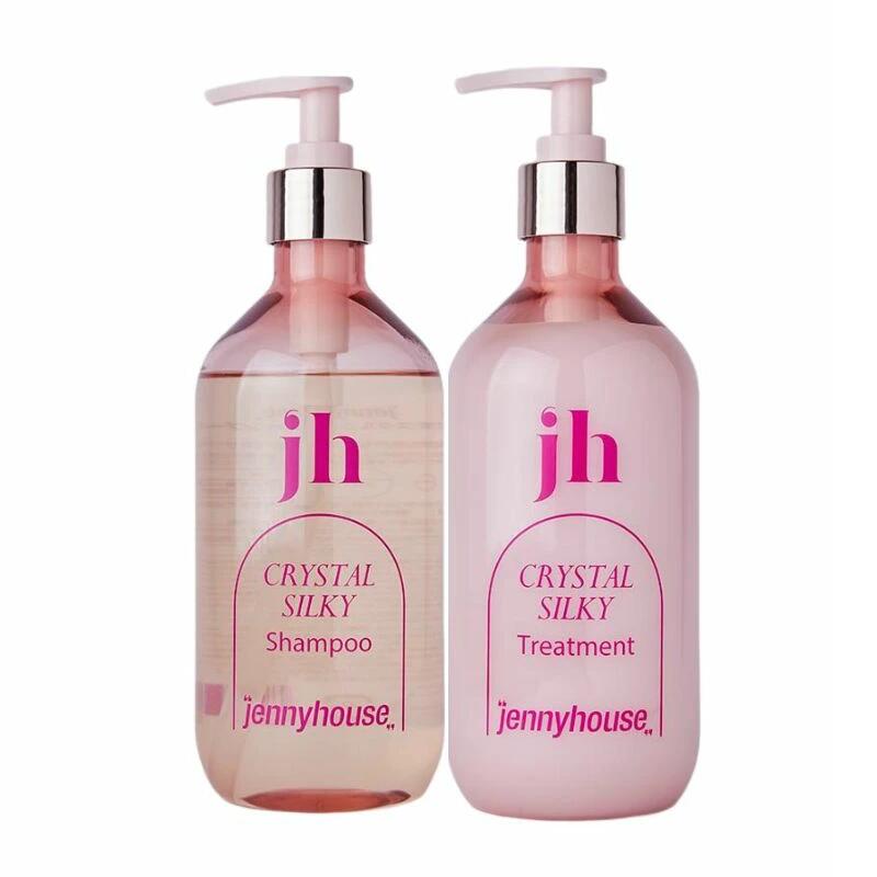 ジェニーハウス ★クリスタル シルキーシャンプー＆トリートメント 各475ml ジェニーハウス ダメージケア ヘアケア 艶髪 潤い ツヤ 保湿 泡 敏感肌 髪 ヘアー ヘア しっとり パサつき うるプル 香り シトラス アミノ酸 シルクエキス 送料無料 即日発送