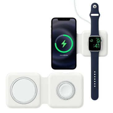MagSafe デュアル充電パッド iphone 充電器 ワイヤレス アクセサリー ワイヤレス充電 純正 正規品 MagSafe充電器 同時充電 ワイヤレス 携帯用充電器 アイフォン アップル apple 折りたたみ 持ち運び 通販