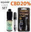 CBD リキッド 20% 10ml 2000mg テルペン アトマイザー ヴェポライザー CBDセット VAPE 合法 リキッド CBD タバコ 禁煙 喫煙具 電子タバコ ベイプ スターターキット セット テルペンダー デバイスセット プルームテック メンソール