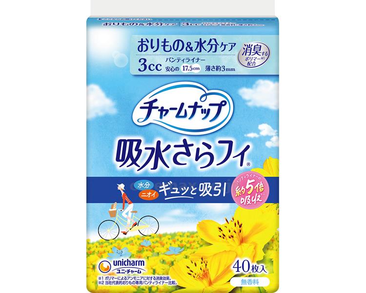 Rakuten - チャームナップ 吸水さらフィ 無香料 パンティーライナー 3cc 82248 40枚入 ユニ・チャーム