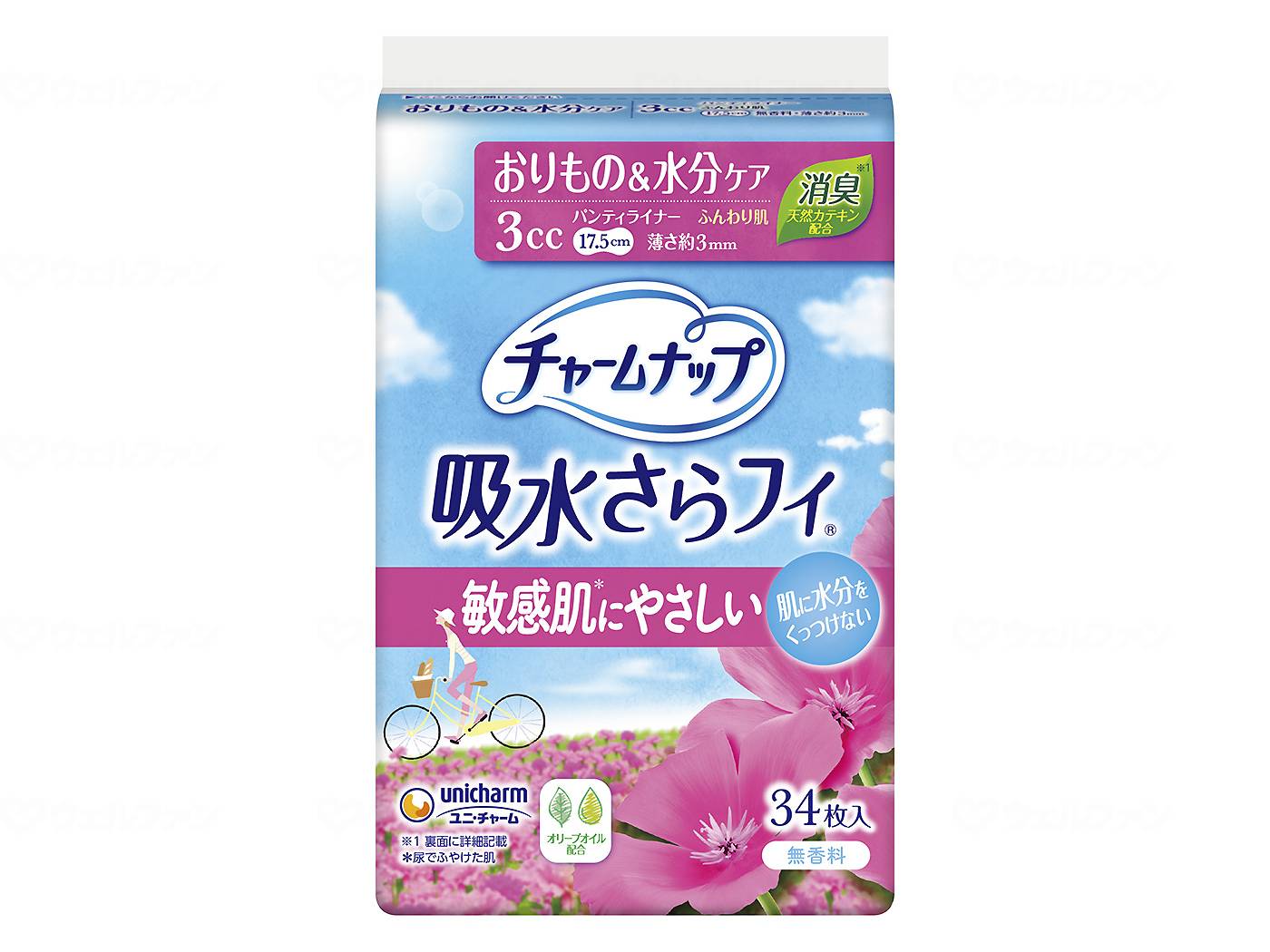 Rakuten - チャームナップ 吸水さらフィ ふんわり肌 無香料 3cc 34枚入 57274 ユニ・チャーム 尿とりパッド トイレ 介護 高齢者 失禁 排泄