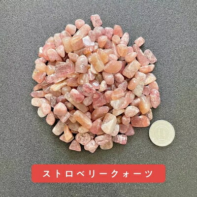 ストロベリークォーツ 100g ブラジル産 サイズ約0.5cm〜1cm程 [ パワーストーン 天然石 STRAWBERRY QUARTZ 苺水晶 いちごすいしょ...
