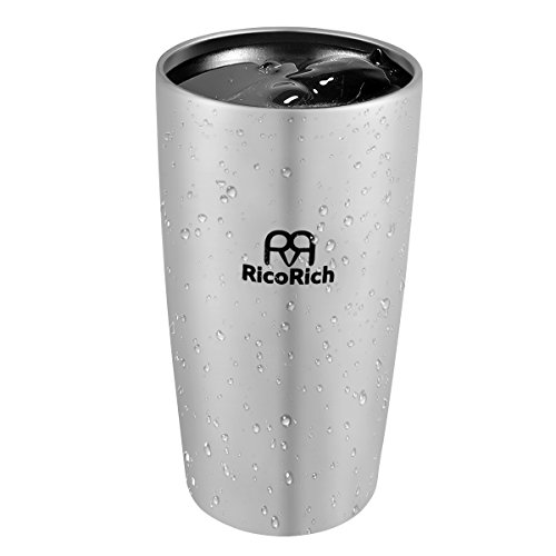 【送料無料】R icoRich ステンレスタンブラー ふたつき 真空断熱 二重構造 540ml シルバー (RRWB08-SL)