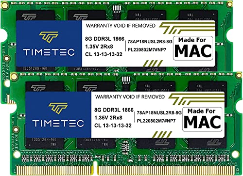 【送料無料】Timetec Hynix IC 16GB(8GBx 2枚) Mac用 DDR3L PC3-14900 1866MHz Apple専用増設メモリ 16GB(8GBx 2枚)