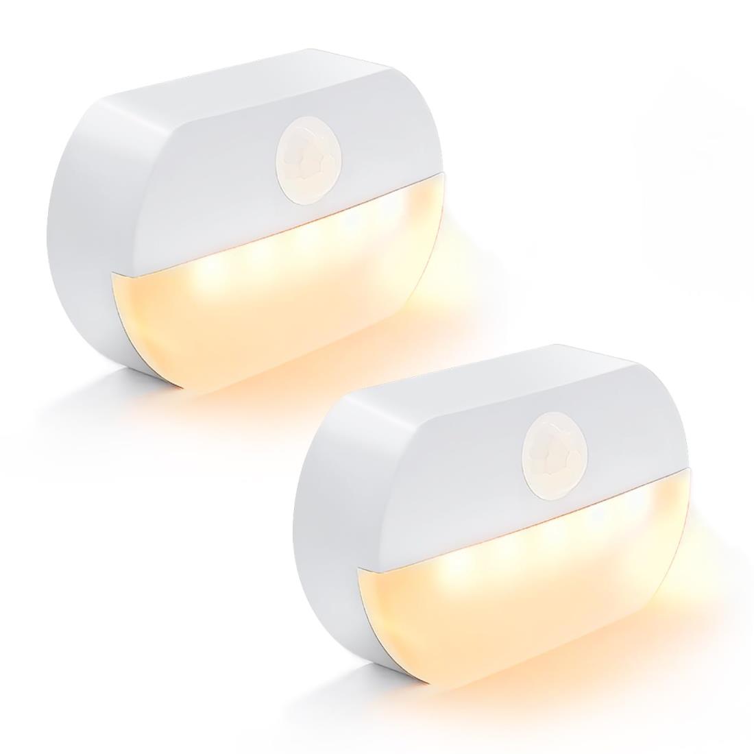 YzzYzz 人感センサーナイト 室内 明暗センサー led フットライト 足元灯 電池式(電池別売り) 電球色 12..