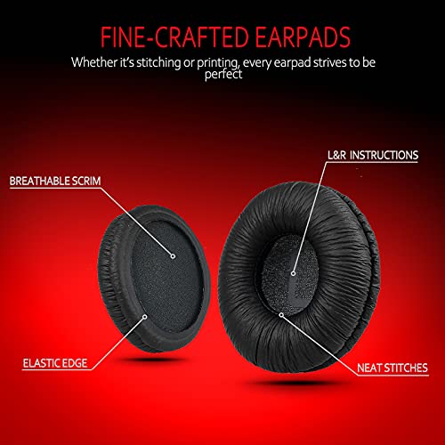 【送料無料】ソニーMDR-ZX110 / MDR-ZX330BT / V150 / WH-CH500用のユニバーサル交換用イヤーパッド。 JBL Tune 600bt / T500BT / T450BTおよび他の多くの70MMラウンドオンイヤーヘッドフォン（リスト内）、Krone Kalpasmos-Thicker Black
