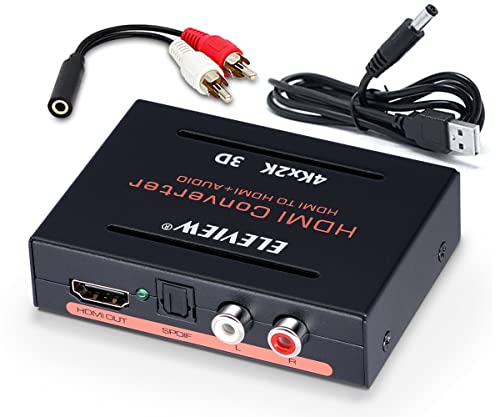 【送料無料】ELEVIEW HDMI 音声分離器 4K HDCP1.4 光デジタル R/L白赤アナログ PS4slim /Nintendo Switch/Fire TV Stickに適用 オプティカル SPDIF デジタルオーディオ分離器 電源不要 バスパワー式 EHD-031N