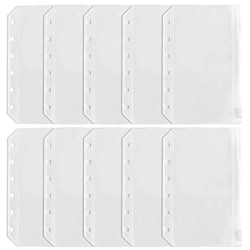 【送料無料】システム手帳リフィル A7 ミニ6穴 10枚 ファスナーポケット DY.2ten クリアポケット PVC バインダーポケット システム手帳 リングファイル リフィル 差し替え 多功能 小物収納 整理 紛失防止 超軽量 ポータブル 一目瞭然