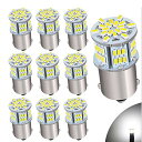 【送料無料】Autart S25 シングル球 12V-24V 超高輝度LED ホワイト ピン角180度 (P21W 1156 G18 BA15S) 54連 LE...