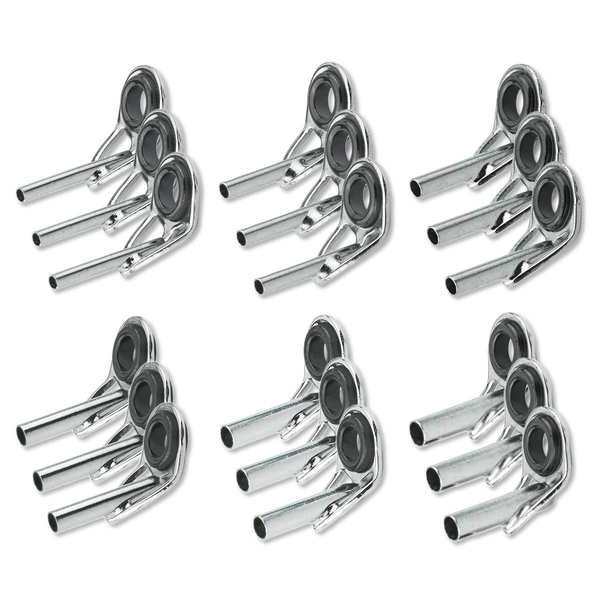 トップガイド ロッドガイド ステンレス 軽量 釣り竿 穂先 修理 (18点 / 内径0.9mm～2.0mm)