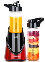 【送料無料】HOMEASY ミキサー ボトル2つ付き(400ml+570ml) 赤 BL05