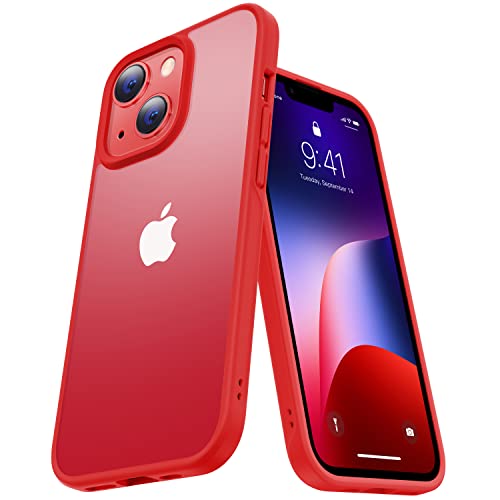 【送料無料】【本体の色・5色】CASEKOO iPhone 14 Plus 用 ケース 耐衝撃 滑り止め MIL規格 指紋防止 ストラップホール付き SGS認証 黄変防止 耐久性 カバー ワイヤレス充電対応 アイフォン 14 Plus 用 6.7インチ ケース(マットレッド)