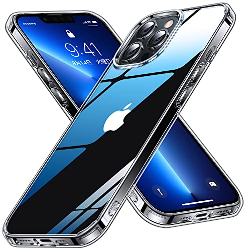 【送料無料】【輝き透明感 黄変防止】CASEKOO iPhone 13 Pro Max 用 ケース クリア 黄変防止 耐衝撃 米軍MIL規格 SGS認証 ストラップホール付き 6.7インチ カバー ワイヤレス充電対応 アイフォン 13 Pro Max 用 ケース(クリア)