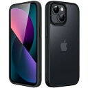 JE Direct マットケース iPhone 13 6.1インチ 耐衝撃性ミリタリーグレードの落下防止 つや消しの半透明の背面電話カバー 指紋防止 ブラック (ブラック)