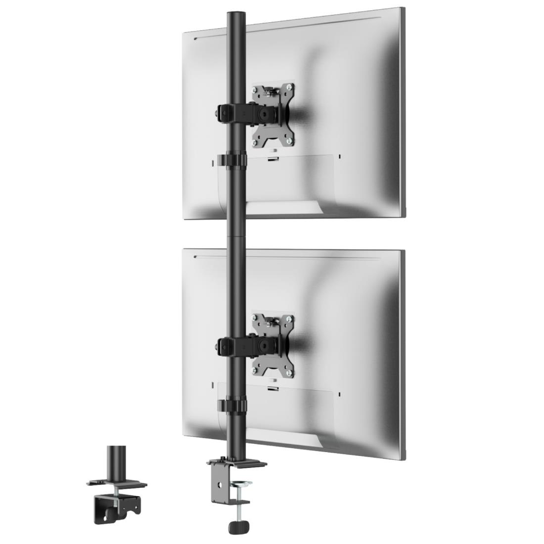 METIYA モニターアーム 上下2画面 デュアルディスプレイ スタンド 13-32インチ対応 耐荷重8kg（1台）グロメット式＆クランプ式 VESA100*100 (ブラック)