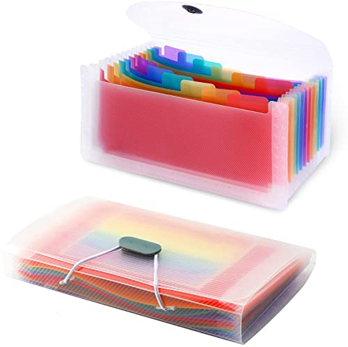 【送料無料】ZHEJIA ドキュメントスタンド A6 13ポケット 領収書の紙 ファイルボックス 書類収納ケース 分類整理 持ち運び便利 PP防水 事務用品